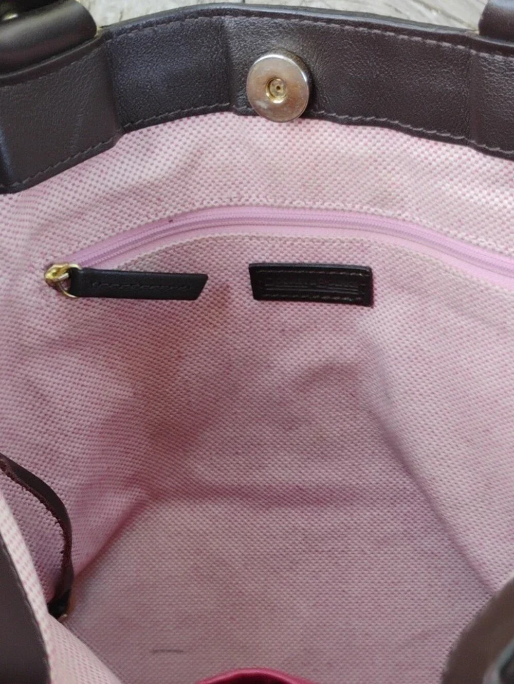 Dooney & Bourke Deep Wine Pebbled Leather Shoulder Bag with Brown Trim - Picture 11 of 12